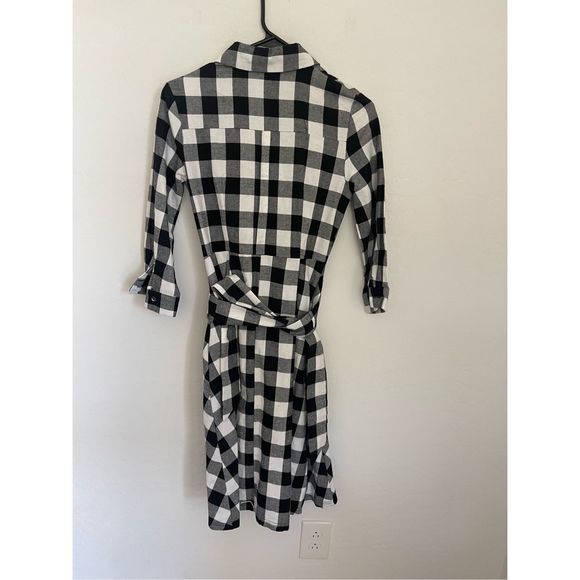 Checkered Wrap Skater Dress Size Small - Picture 2 of 6